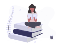 Woman and books